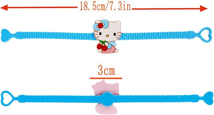 15pcs Cartoon Character Bracelets Wristband Bracelets for Birthday Party Supplies Favors Prize Rewards