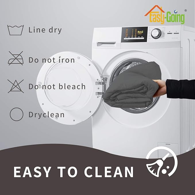 Easy-Going Sofa Slipcover Loveseat Cover Waterproof Couch Cover Washable Sofa Cover for 2 Cushion Couch Non-Slip Fabric Furniture Protector with Pocket for Pets Kids Dog Cat (Loveseat, Dark Gray)