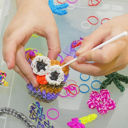 3000PCS Loom Rubber Bands Kit with 75 Clips,5 Hooks, Premium Bracelet Making Kit for Kids Weaving DIY Crafting Gift(Blue)