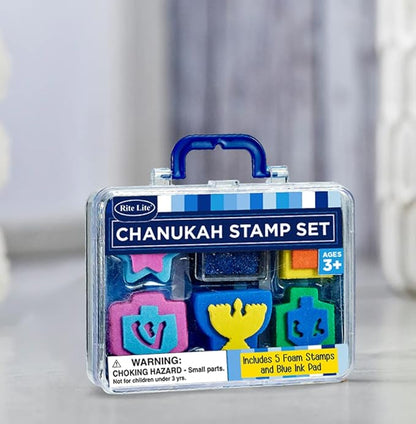 Chanukah Rubber Stamp Kit Craft for Children 5 stamps with ink pad