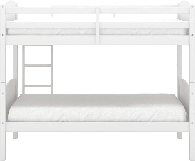 Hillsdale Alexis Contemporary Wood Arch Twin Over Twin Size Bunk Bed, White