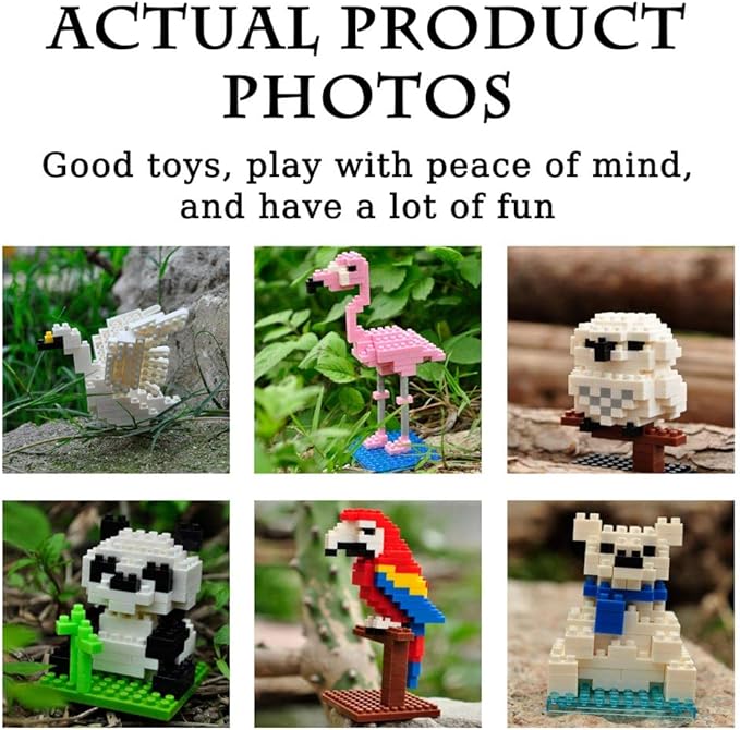 12 Packs Mini Forest Animals Building Blocks Toys Party Favors for Kids,STEM Educational Brick Kits,Goodie Bags, Classroom Prizes, Birthday Valentines Easter Gifts for Kids Boys Girls 1347PCS