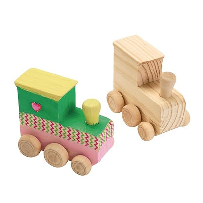 Colorations® Decorate Your Own Wooden Trains, Set of 12, Craft for Kids & Fun Home Activities, Create Unique & Personal Designs, Fun Kids Craft Project, Craft Project for Boys & Girls, Craft & Enjoy!