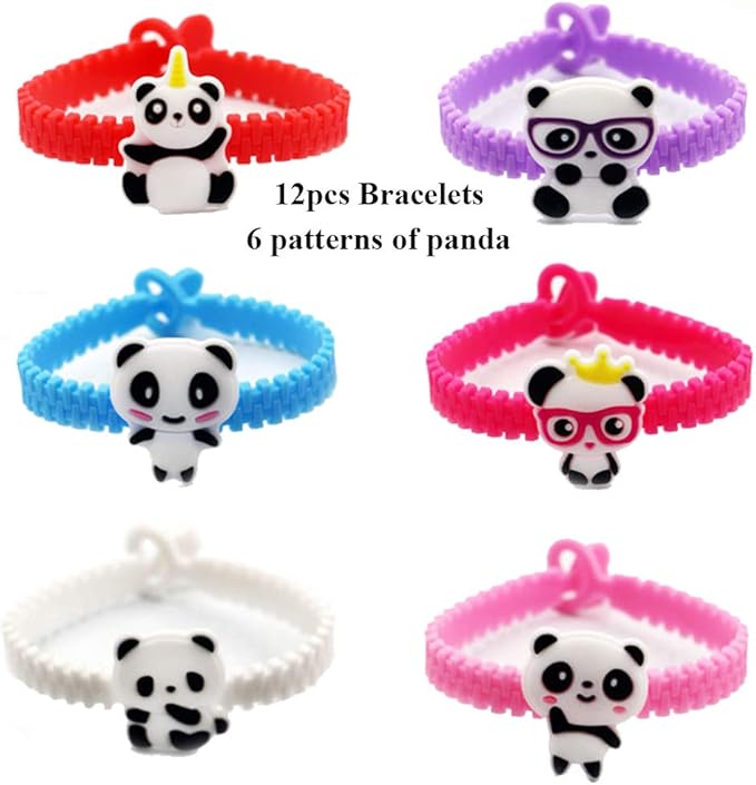 108Pcs Panda Party Supplies Favors Panda Keychains Rings Bracelets Panda Balloon Headbands Goodie Bags Stickers Toys Prizes Gift Carnivals for Kids Girls Panda Birthday Party Favor Supplies Goodie Bag