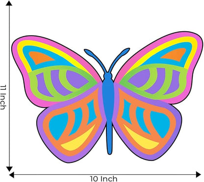 ToyKraftt Toddler Butterfly Art and Craft Kit for 3 to 5 Year Olds, Peel and Stick Pictures, Gifts for Boys Girls - Sequin Pictures Butterflies