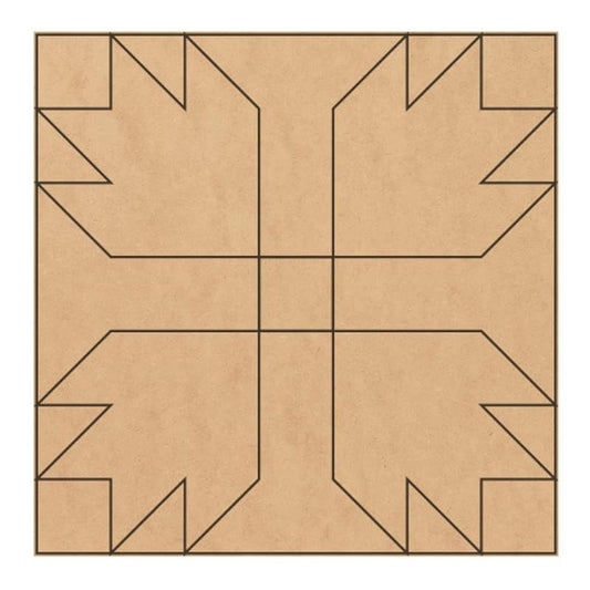 Unfinished Barn Quilt Square Wooden Sign, Country Decor Canvas Quilts Blocks (6 inches, Bear Paw)