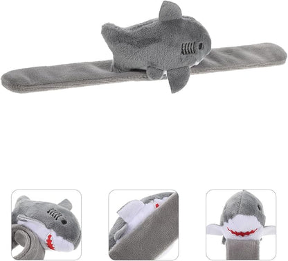 Abaodam 2pcs Animals Slap Bracelet Shark Slap Bracelet Plush Stuffed Animal Hugger Snap Wrist Band for Kids Party Favors