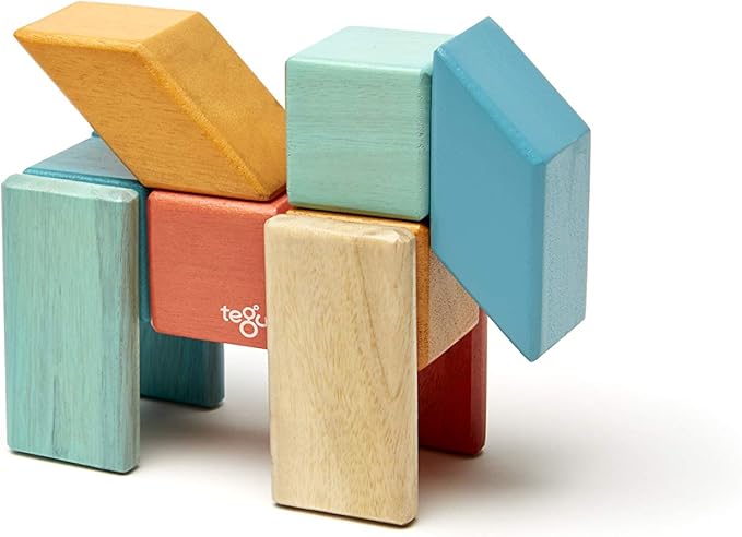 24 Piece Tegu Magnetic Wooden Block Set, Sunset, 1-99 years old