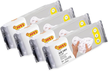 Jovi - Air Dry Modeling Clay, Set of 4 Units, 2.2lb Each, Total of 8.8lb, No Oven Needed, White Color, Pottery Clay for Arts and Crafts Projects (P86/4) - Bulk Buy