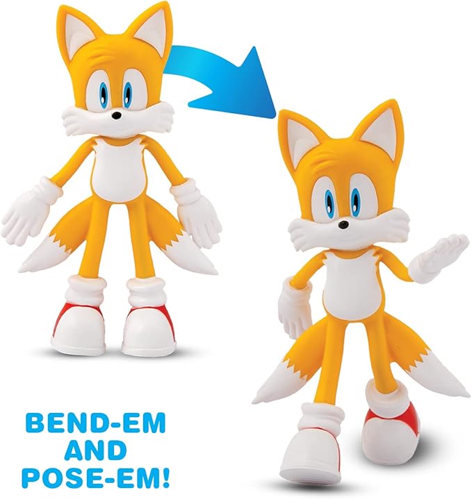 TCG Toys Bend-EMS - Sonic The Hedgehog - The Original Bendable, posable Actions Figures from The 90's are Back! Great Birthday Gifts for Kids, Boys, and Girls