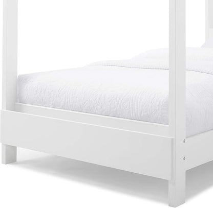 Delta Children Poppy House Wood Twin Bed, Platform Bed - No Box Spring Needed, Bianca White