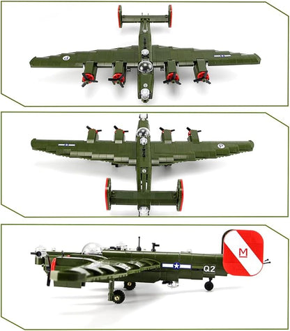Feleph B-24 Liberator Bomber Aircraft Model Kit Airplane 788 Pieces Blocks WW2 Military Building Set for Kids Ages 6+ Compatible with Major Brands