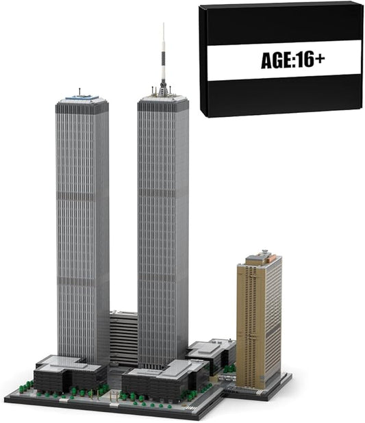 MOC-177998 World Trade Center Building Blocks Set, 1/800 World Famous Architecture Landmark NY City Skyline Construction Toy for Adults, Designed by bru_bri_mocs, 7121PCS