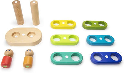 11 Piece Tegu Magnetic Floating Stacker Building Block Set, Rainbow
