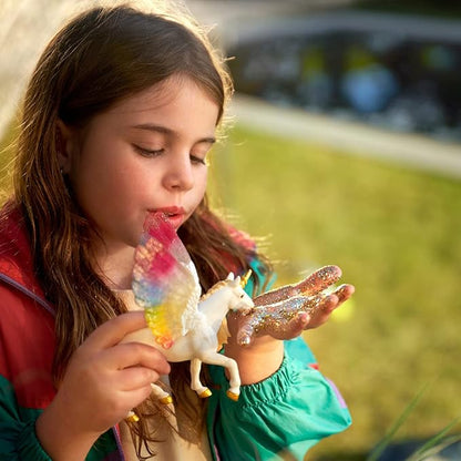 Schleich bayala, Unicorn Toys for Girls and Boys, Winged Rainbow Unicorn with Glitter Wings, Ages 5+, Multicolor, 7 inch