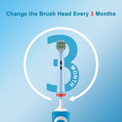 Kids Replacement Heads Compatible with Braun Oral B Kids Electric Toothbrush, Extra Soft Replacement Toothbrush Heads for Gentle Care, Kids Toothbrush Heads are for Ages 3+ and 6-12, 8 Count