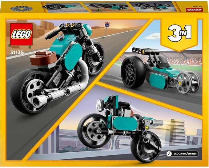 LEGO Creator Vintage Bike 31135 Toy Blocks, Present, Vehicle, Glue, Boys, Girls, Ages 8 and Up