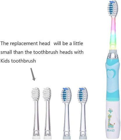 SEAGO Toothbrush Replacement Heads - SG977 SG513 - SEAGO Kids Toothbrushes Heads for Toddlers - Compatible with SEAGO Electric Toothbrushes Kids (White, 6-Pack)