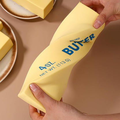Large Squeeze Butter Toy, PU Material Butter Stick Slow Rising Squishy Food Fidget Toy for Office School Relieving (Light Yellow