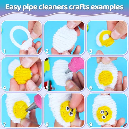 Praisebank Pipe Cleaners,500pcs 20 Multi-Colored Chenille Stems for DIY Projecets, Arts & Crafts Supplies for Festival Party Decorations