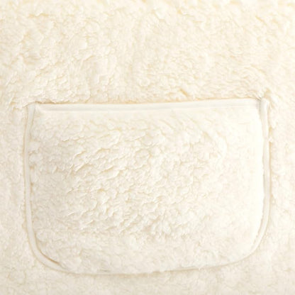 ALIMORDEN 2-in-1 Flip Out Cuddly Sherpa Kids Couch, Convertible Sofa to Lounger, Cream