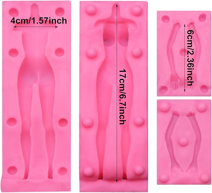 3D Human Body Silicone Clay Mold, Large Human Sculpture Polymer Mold Full Body Mold for Polymer Clay Craft (Large Femal Body Set)