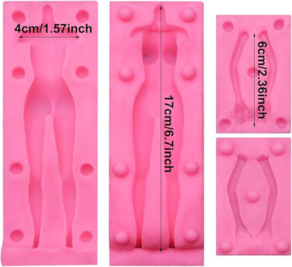 3D Human Body Silicone Clay Mold, Large Human Sculpture Polymer Mold Full Body Mold for Polymer Clay Craft (Large Femal Body Set)