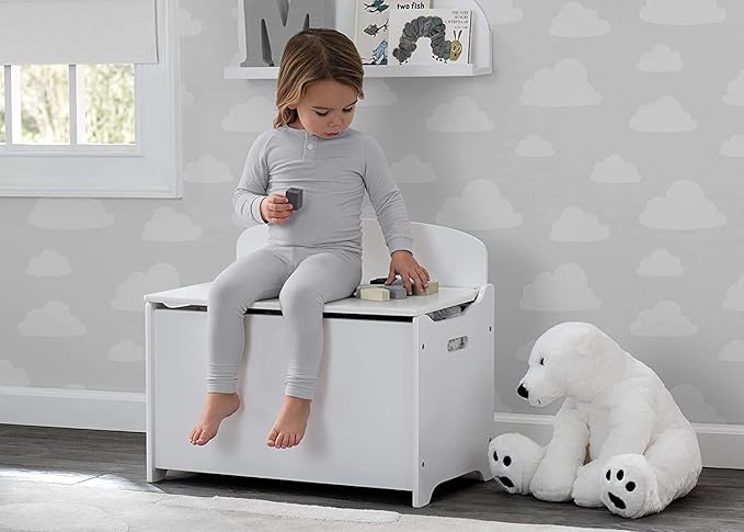 Delta Children MySize Deluxe Toy Box, Bianca White