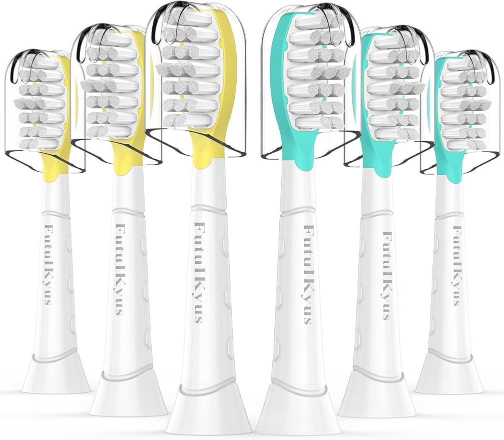 FutulkyUS Kids Replacement Brush Heads for Philips Sonicare: Electric Soft Toothbrush Head Compitable with 4100, Standard Head for Boy Girl Over 7 Years Old, 6 Pack