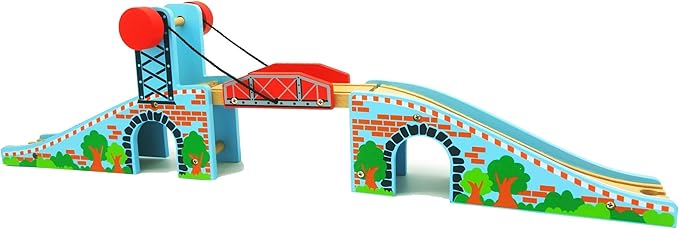 Z MAYABBO Wooden Train Tracks Accessories Wood Train Lifting Bridge for Railroad Tracks fits for All Railway Tracks