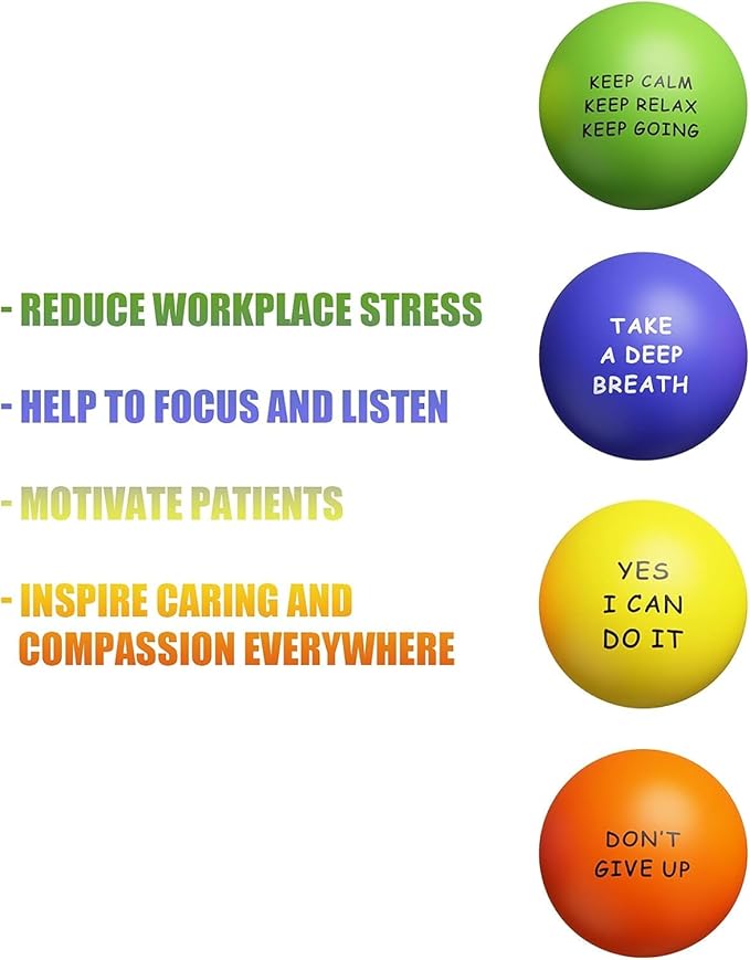 KDG Motivational Stress Balls(4 Pack) for Kids and Adults,Stress Relief Ball with Quetos to Rrelieve Anxiety and Manage Anger