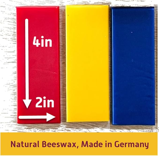 Stockmar Modeling Beeswax - 3 Assorted Pieces Red Yellow Blue