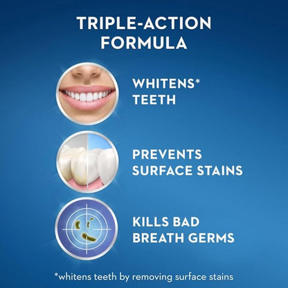 Crest 3D White Glamorous White Alcohol Free Multi-Care Whitening Mouthwash, Hydrogen Peroxide Mouthwash, Arctic Mint, 16 fl oz (473 mL) - Pack of 4, Crest Mouthwash