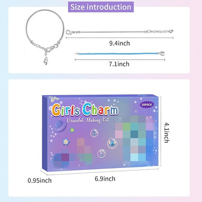 Manaror Charm Bracelet Making Kit,Jewelry Making Supplies Beads,Valentines Easter Crafts Gifts Set for Girls Kids Teens