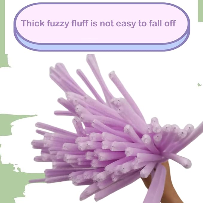 Cldamecy 100 pcs Light Purple Pipe Cleaners with 20 pcs Googly Eyes,Chenille Stems for Craft Project,Craft Pipe Cleaners for DIY Projects,Arts and Holiday Decoration