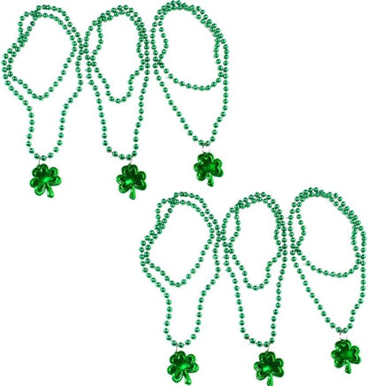 108PCS St. Patrick's Day Party Favor Dressing-up Accessories with Shamrock Eyeglasses Beaded Necklace Temporary Tattoos Mustache Bracelets Set