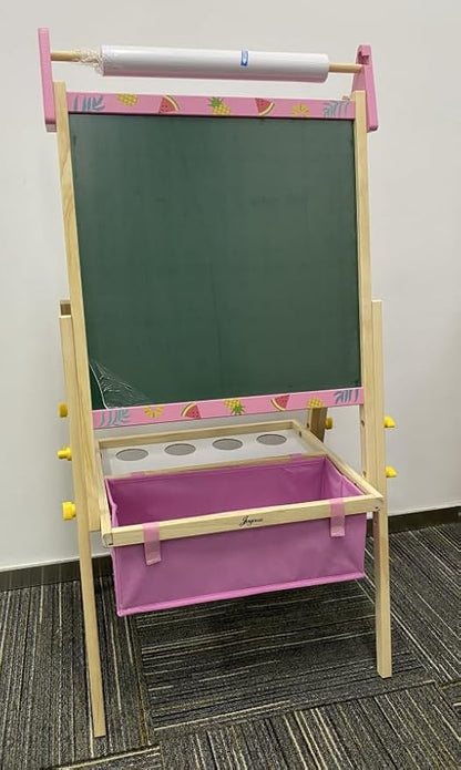 Joyooss Art Easel for Kids Easel for Toddlers, Adjustable Standing Wooden Toddler Easels Kids Board Whiteboard & Chalk Board Kids Dry Erase Board, Art Easel for Kids Easel for Kids