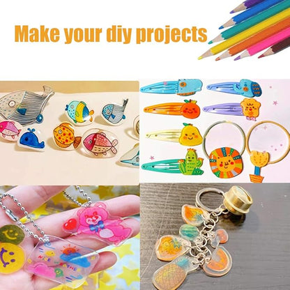 BAISDY 25Pcs Shrink Plastic Sheets for Crafts Heat Shrink Paper for Crafts Kids DIY Jewelry Making, 14.5x20cm