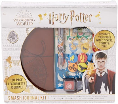 Innovative Designs Harry Potter Journal Set for Kids – Smash Leather Journal Kit with Stickers, Stamps & Tape