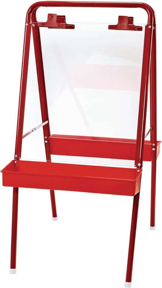 Colorations - 2WAPE 2-Way Indoor/Outdoor Adjustable Acrylic Panel Easel for Kids (23"L x 29-1/2"W x 45"H)