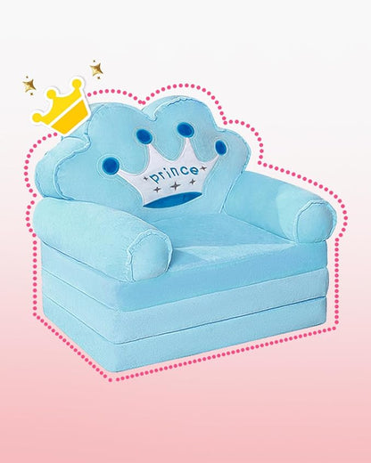 MOONBEEKI Kids Couch Fold Out, Foldable Princess Chair for Toddlers 1-3, Sofa Bed for Kids Folding Toddler Bed Lounger Chair for Bedroom, Toddler Couch Bed for Girl