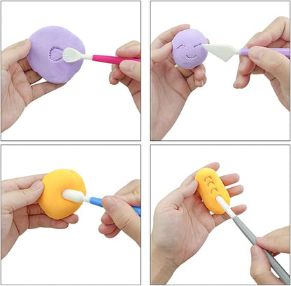 8 Pieces Plastic Clay Modeling Tools Set Ceramic Tool Kit for Sculpting Plastic Polymer Clay Shaping Tool for Kids Double-Head Suitable for DIY Crafts Cake Carving Decorating (Assorted Colors)