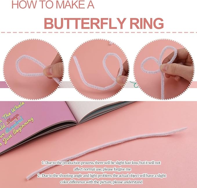 60 Pieces White Pipe Cleaners, Christmas Craft Pipe Cleaners, Pipe Cleaners Chenille Stem, Pipe Cleaners Bulk, Art Pipe Cleaners for Creative Home Decoration Supplies Arts and Crafts Project