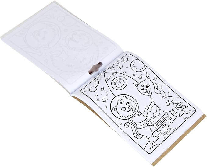 Crayola Sticker Activity & Coloring Pad, Cosmic Cats, 25 Cat Coloring Pages & 4 Sticker Sheets, Gift for Kids