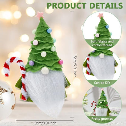 INFUNLY 4Sets DIY Christmas Tree Gnome Santa Kit for Beginners Complete Christmas Tree Gnome Kit for Adults Kids Starters to Learn with Instruction Handmade Christmas Dwarf Kit Gift Decoration Crafts