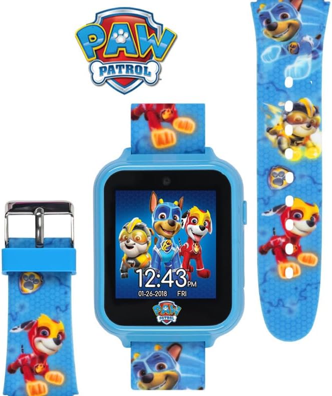 Accutime Paw Patrol Smart Watch with Camera for Kids and Toddlers - Interactive Smartwatch for Boys & Girls Featuring Games, Voice Recorder, Calculator, Pedometer, Alarm, Stopwatch, with USB Cable