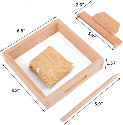 Montessori Letter Formation Sand Tray with Wooden Pen Montessori Educational Toys for Kids Alphabet and Number Learning Toy Writing Exercises Tool
