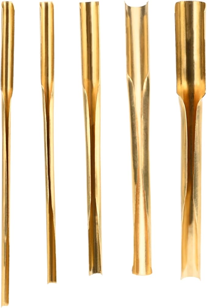 STPCTOU Brass Clay Hole Cutter Pottery Ceramic Punching Tools Slotting Sculpting Set Pottery Carving Tools Clay Modeling Tools Punching Tools Kids Pottery Clay Molding DIY Carving Crafts (5 Pcs)