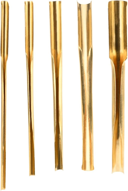 STPCTOU Brass Clay Hole Cutter Pottery Ceramic Punching Tools Slotting Sculpting Set Pottery Carving Tools Clay Modeling Tools Punching Tools Kids Pottery Clay Molding DIY Carving Crafts (5 Pcs)