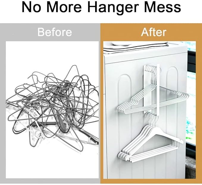 Magnetic Hanger Organizer,Hanger Storage Rack for Washing Machine,Hanger Stacker for Closet Laundry Room,Clothes Hanger Storage for Adult or Child Clothes Hangers